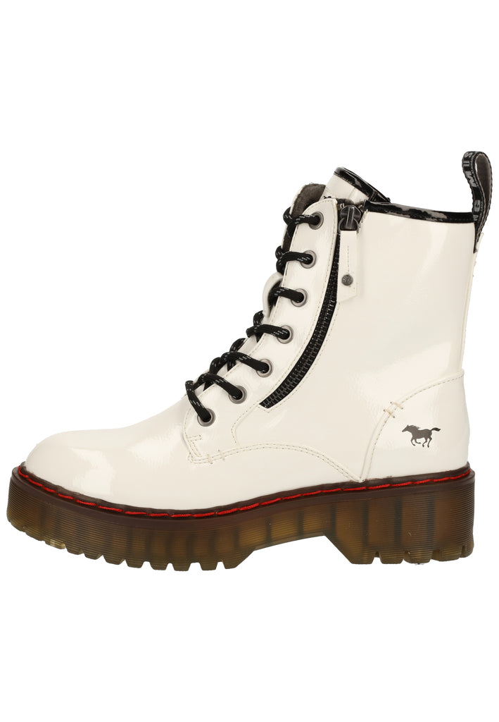 Mustang Stiefelette Lederimitat Weiß - surf4shoes