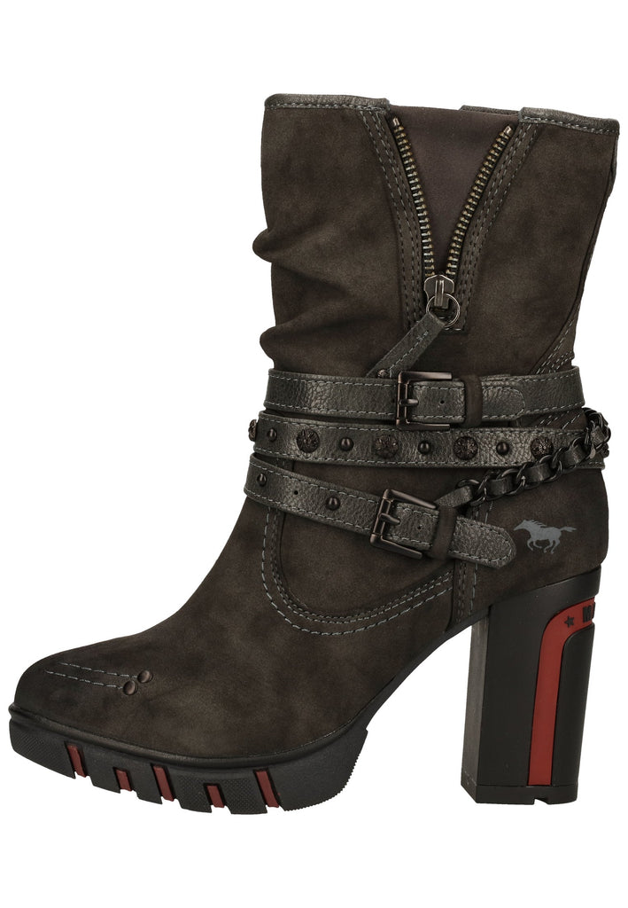 Mustang Stiefelette Lederimitat Dunkelgrau - surf4shoes