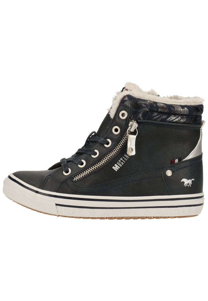Mustang Sneaker Lederimitat Navy Warmfutter - surf4shoes
