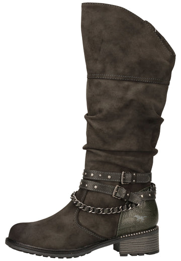 Mustang Stiefel Lederimitat Dunkelgrau - surf4shoes