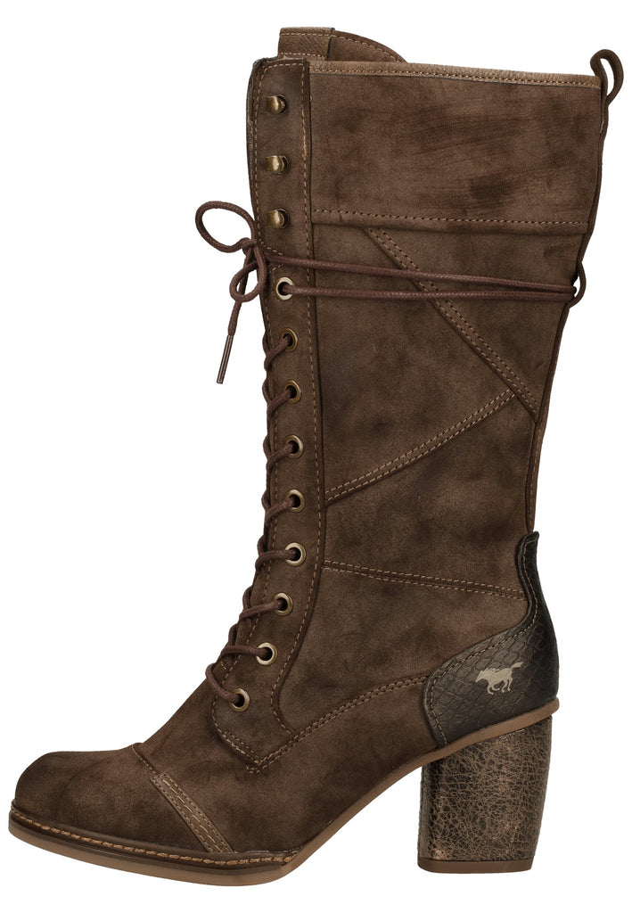 Mustang Stiefel Lederimitat Dunkelbraun - surf4shoes
