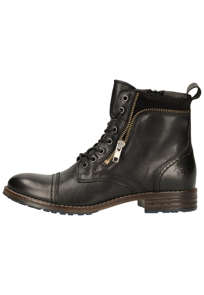 Mustang Stiefelette Leder/Textil Schwarz - surf4shoes