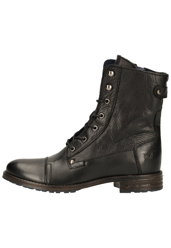Mustang Stiefelette Leder Schwarz - surf4shoes