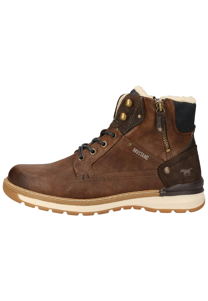 Mustang Stiefelette Lederimitat Mittelbraun Warmfutter - surf4shoes