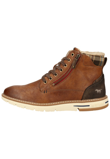 Mustang Stiefelette Lederimitat/Textil Cognac Warmfutter - surf4shoes