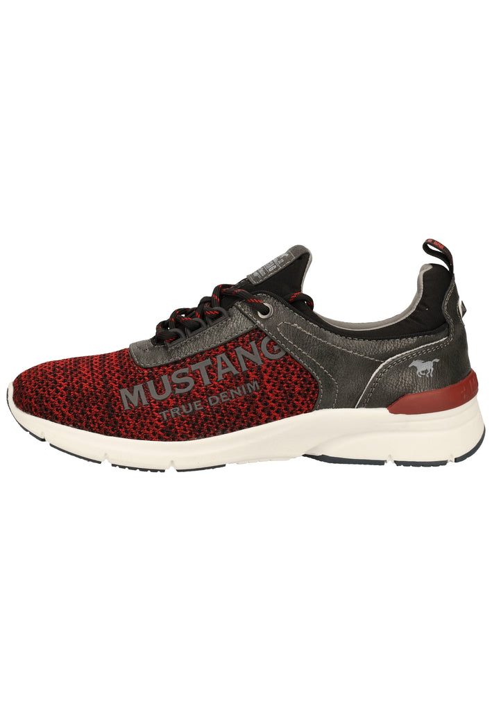 Mustang Sneaker Lederimitat/Textil Rot/Schwarz - surf4shoes