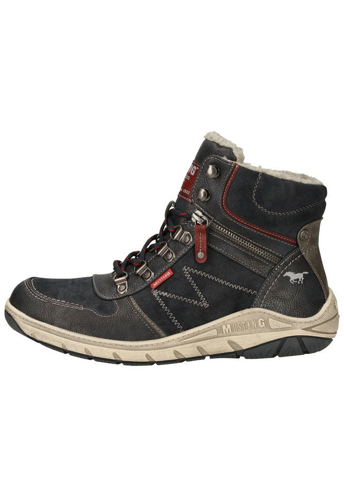 Mustang Stiefelette Lederimitat Navy Warmfutter - surf4shoes