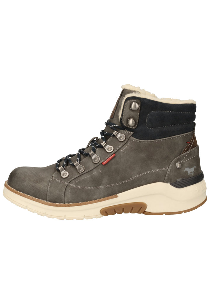 Mustang Stiefelette Lederimitat Dunkelgrau Warmfutter - surf4shoes