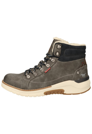 Mustang Stiefelette Lederimitat Dunkelgrau Warmfutter - surf4shoes