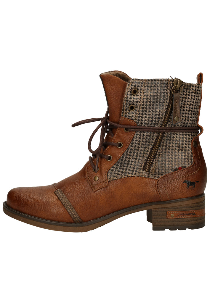 Mustang Stiefelette Lederimitat/Textil Cognac - surf4shoes