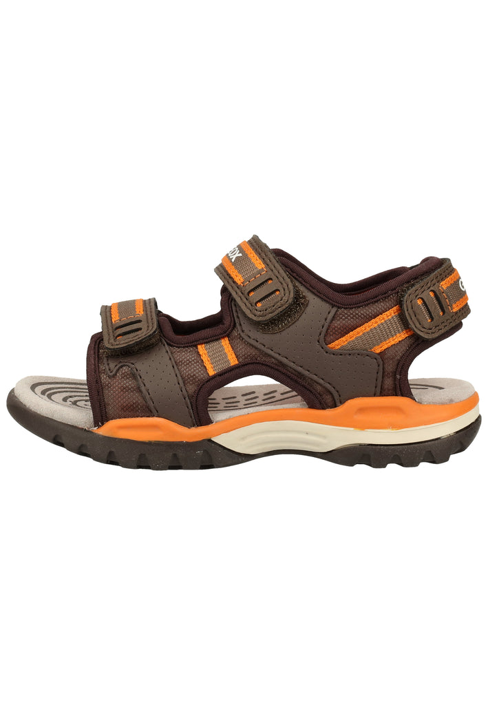 Geox Sandalen Lederimitat/Mesh Braun/Orange - surf4shoes