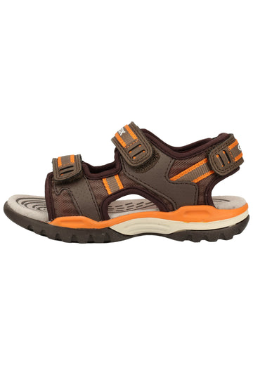 Geox Sandalen Lederimitat/Mesh Braun/Orange - surf4shoes