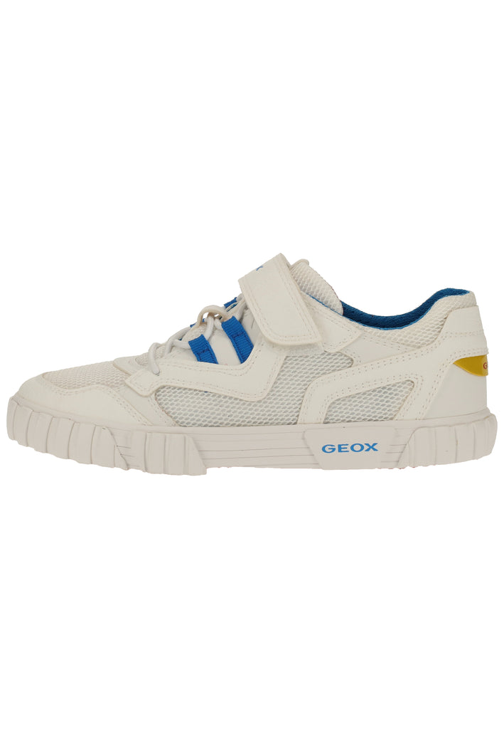 Geox Sneaker Lederimitat/Mesh Weiß/Blau - surf4shoes