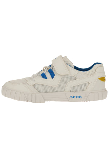Geox Sneaker Lederimitat/Mesh Weiß/Blau - surf4shoes