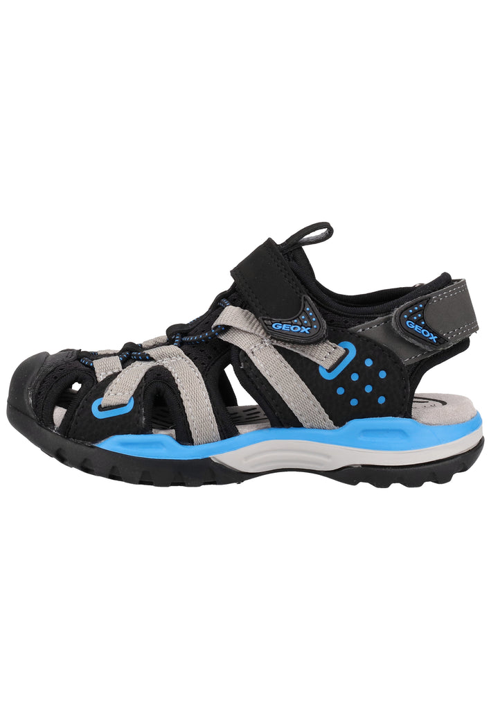 Geox Sandalen Lederimitat/Mesh Schwarz/Blau - surf4shoes