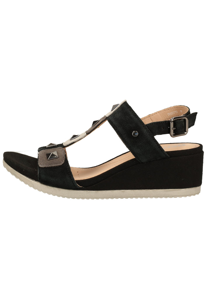 Geox Sandalen Veloursleder Schwarz/Grau - surf4shoes