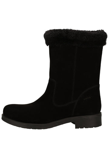 Geox Stiefelette Leder/Textil Schwarz Warmfutter - surf4shoes