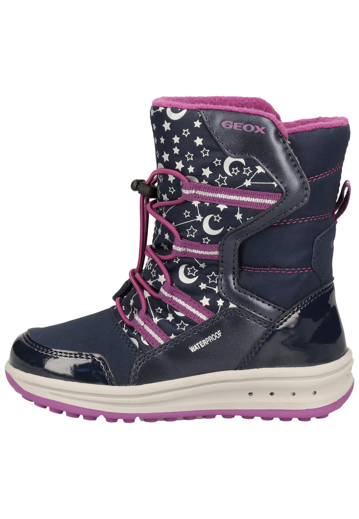 Geox Stiefel Lederimitat/Nylon Navy/Violett - surf4shoes