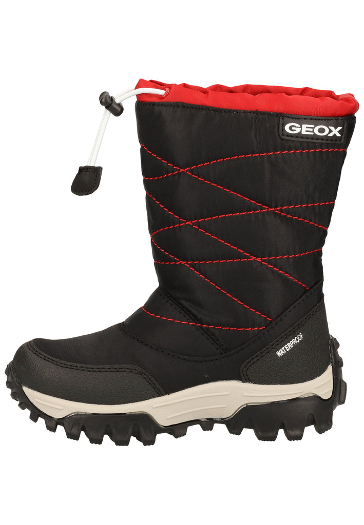 Geox Stiefel Lederimitat/Nylon Schwarz/Rot Warmfutter - surf4shoes