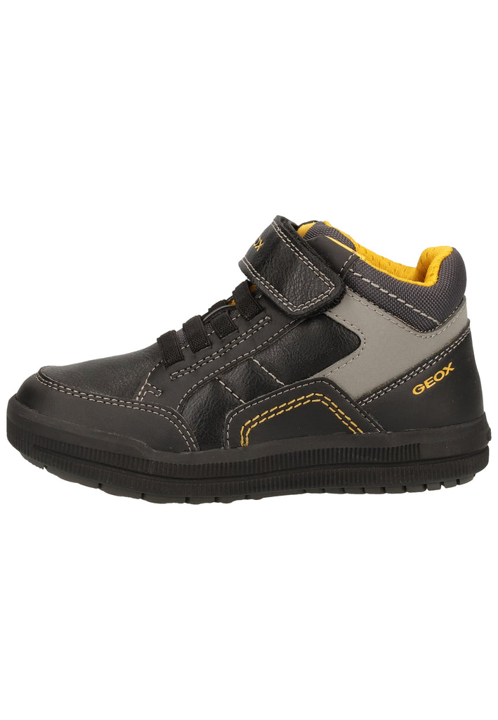 Geox Sneaker Lederimitat/Mesh Schwarz/Gelb - surf4shoes