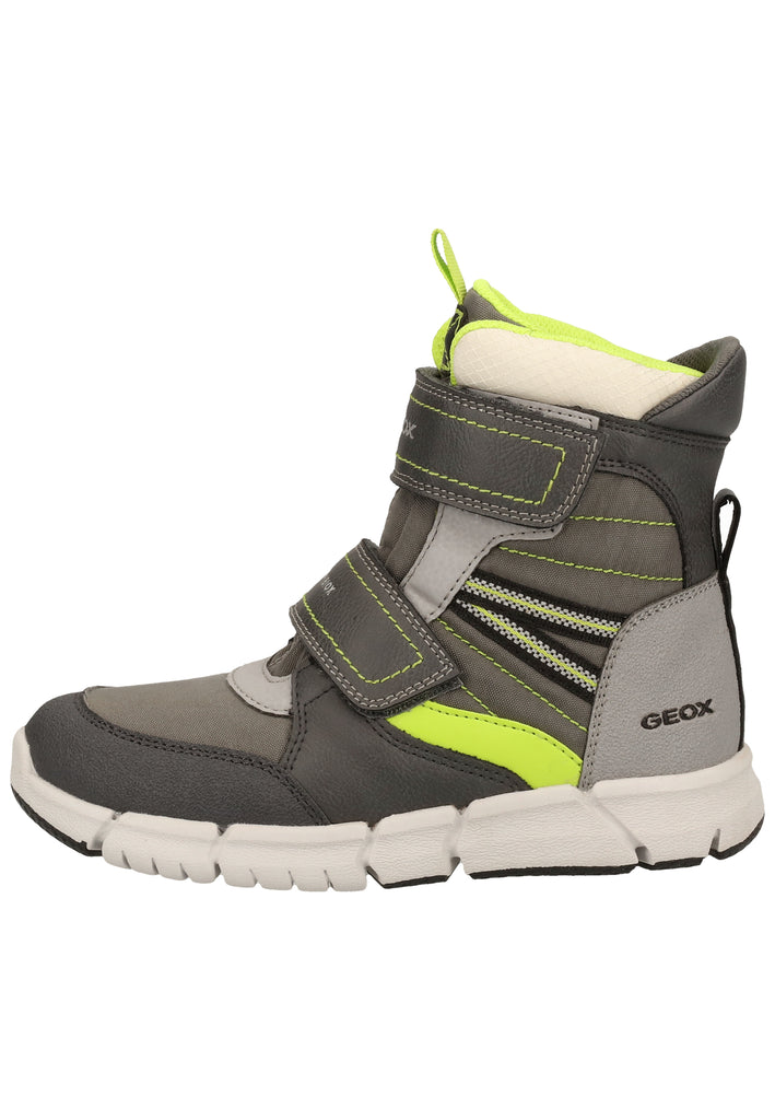 Geox Stiefel Lederimitat/Textil Grau/Gelb Warmfutter - surf4shoes