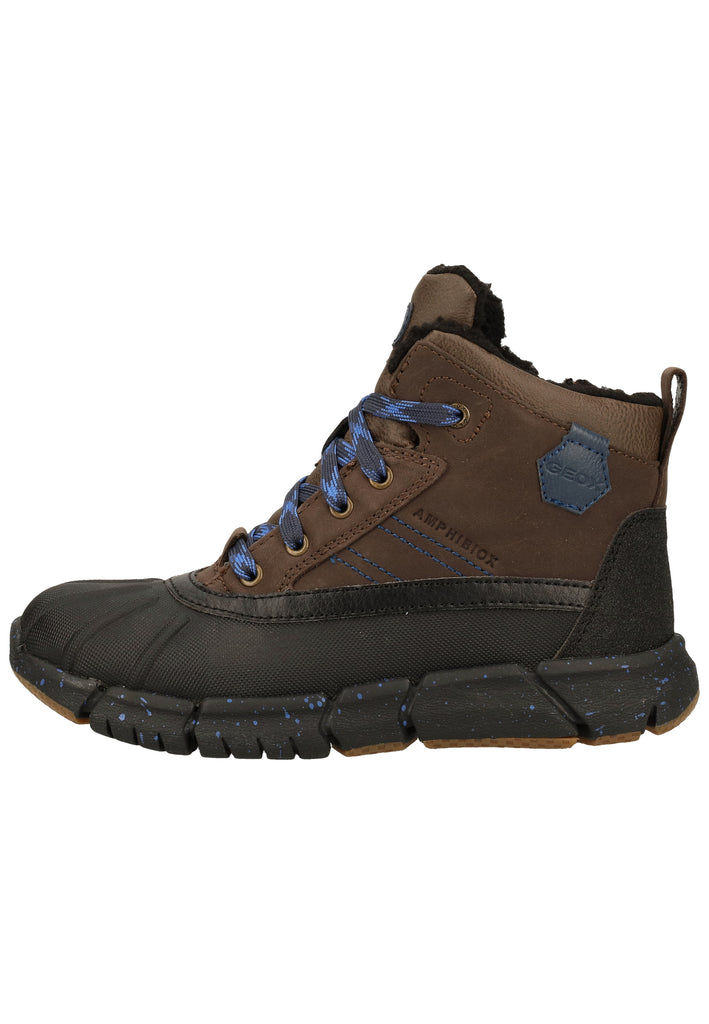Geox Stiefelette Nubukleder/Textil Braun/Blau - surf4shoes