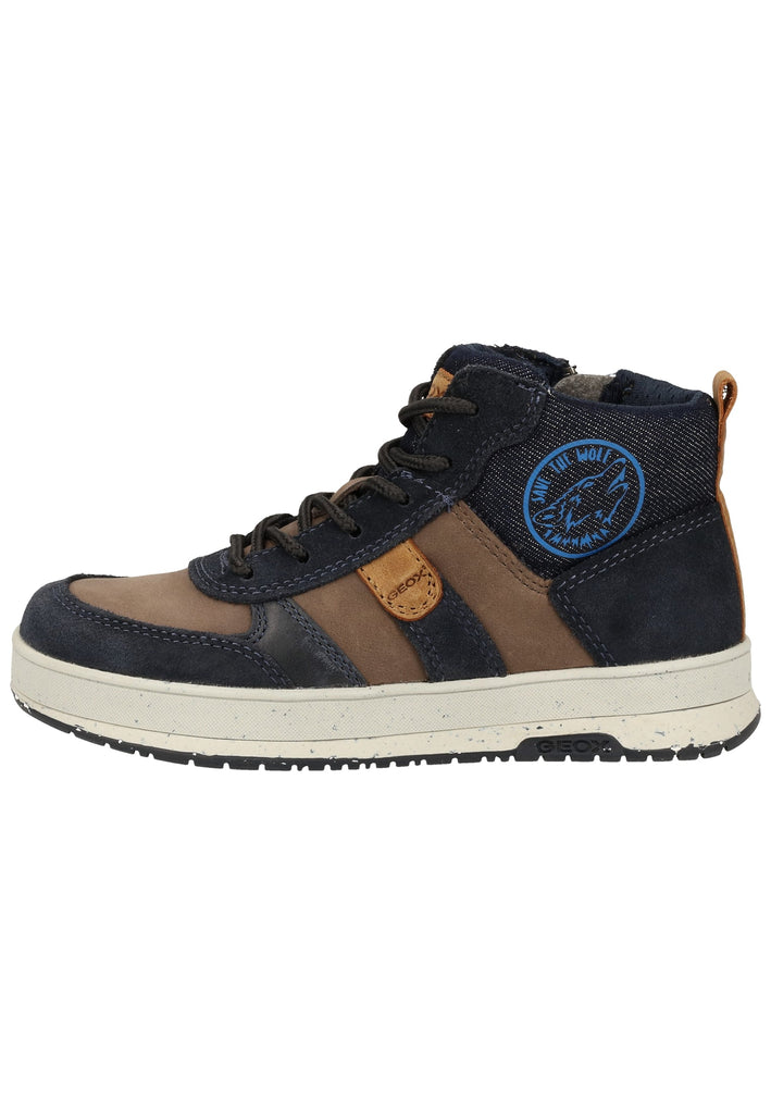 Geox Sneaker Leder/Textil Braun/Navy - surf4shoes
