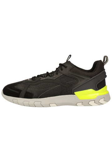 Geox Sneaker Leder/Textil Schwarz/Anthrazit - surf4shoes