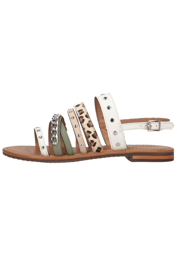 Geox Sandalen Leder Weiß/Braun - surf4shoes
