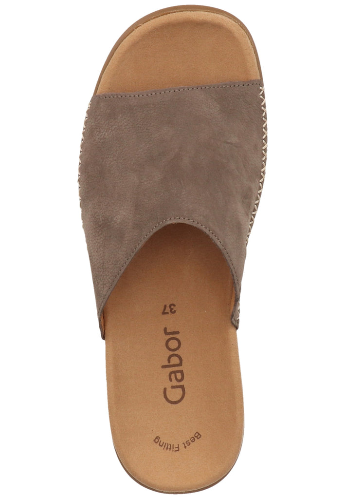 Gabor Pantoletten Nubukleder Fumo - surf4shoes