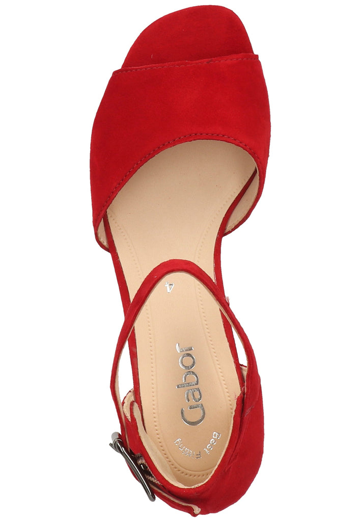 Gabor Sandalen Veloursleder Rubinrot - surf4shoes