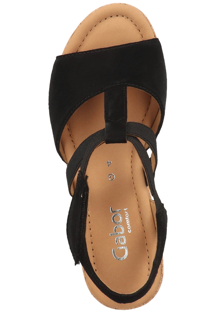 Gabor Sandalen Leder/Textil Schwarz - surf4shoes