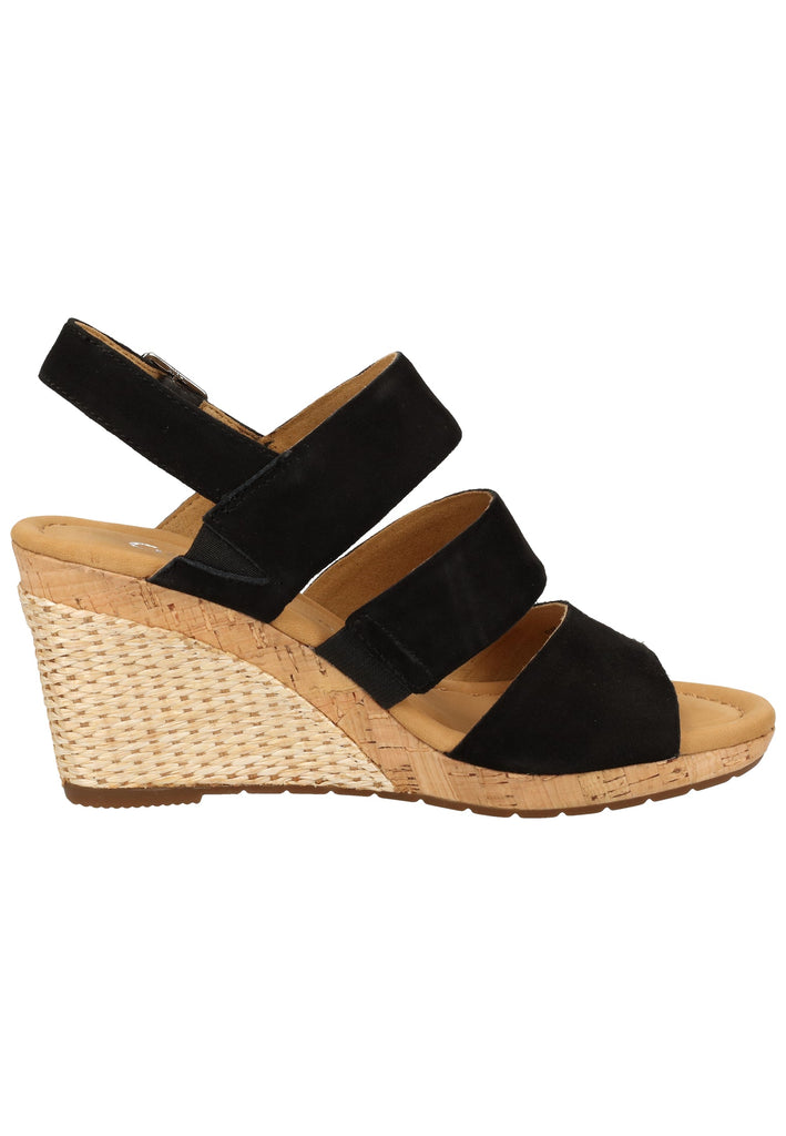 Gabor Sandalen Nubukleder Schwarz - surf4shoes