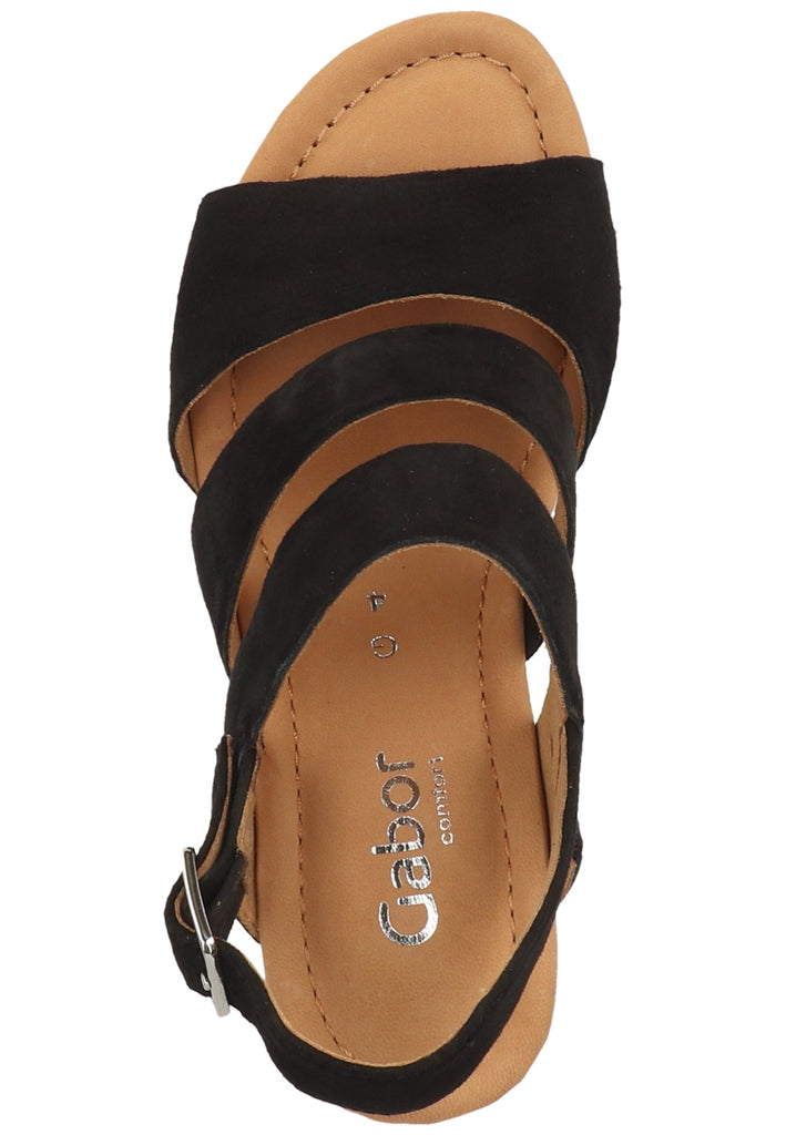 Gabor Sandalen Nubukleder Schwarz - surf4shoes