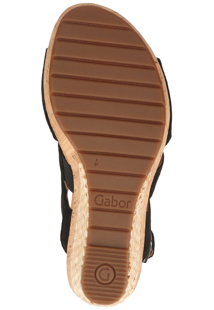 Gabor Sandalen Nubukleder Schwarz - surf4shoes