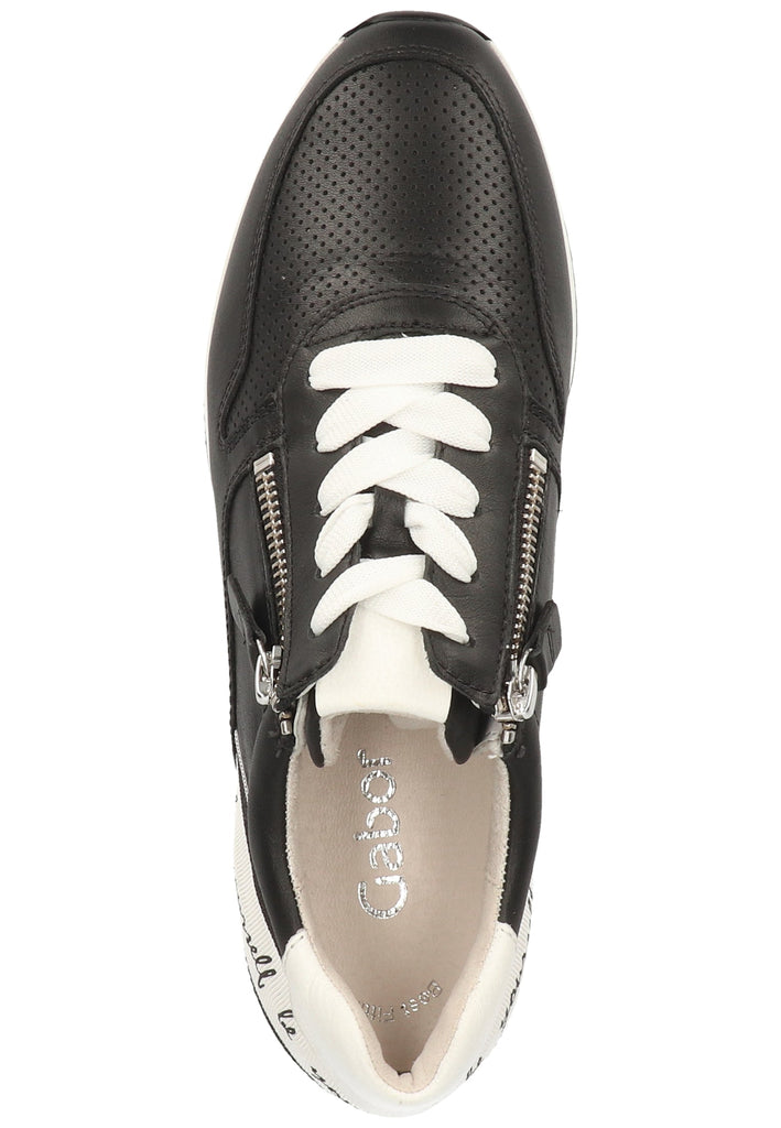 Gabor Sneaker Lederimitat Schwarz/Weiß - surf4shoes
