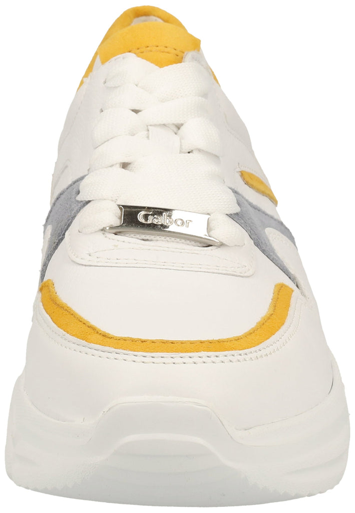 Gabor Sneaker Leder Weiß/Gelb - surf4shoes