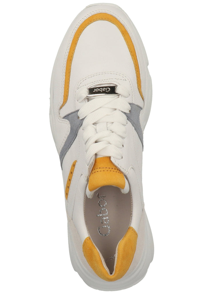 Gabor Sneaker Leder Weiß/Gelb - surf4shoes