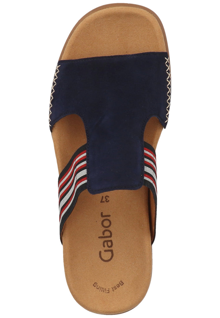 Gabor Pantoletten Leder/Textil Blau - surf4shoes