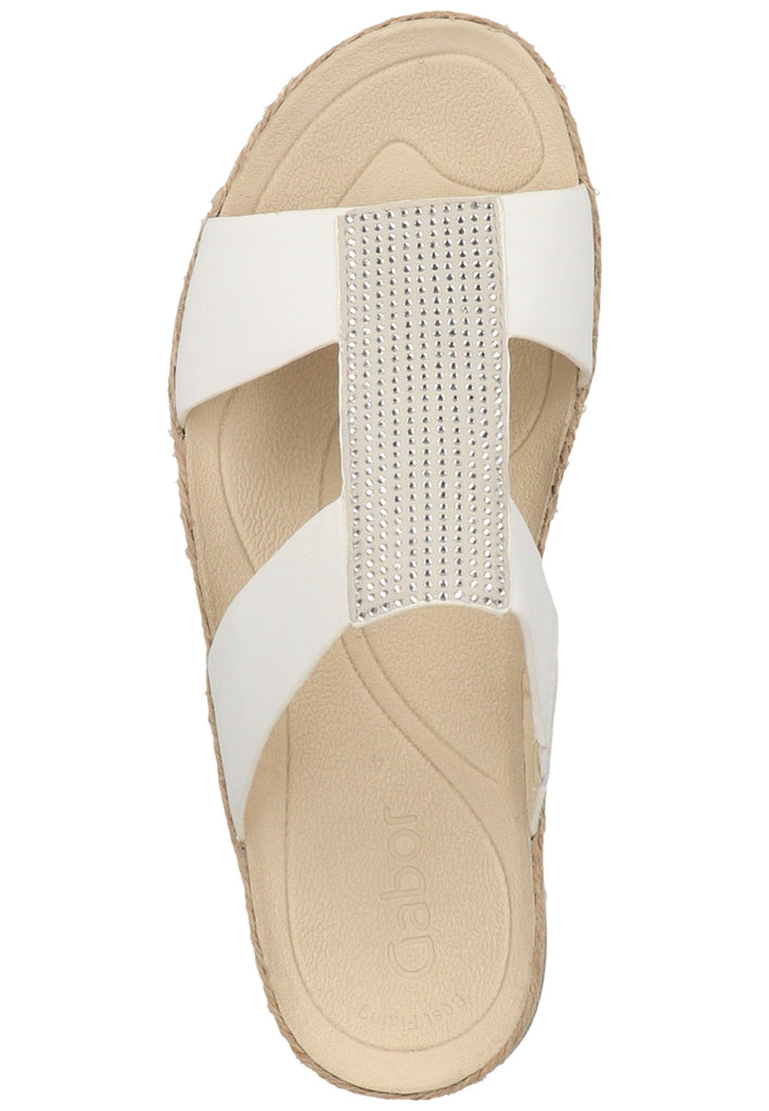 Gabor Pantoletten Glattleder Weiß - surf4shoes