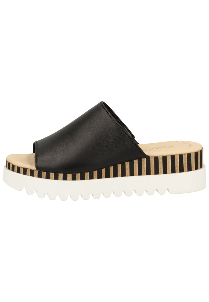 Gabor Pantoletten Nappaleder Schwarz - surf4shoes