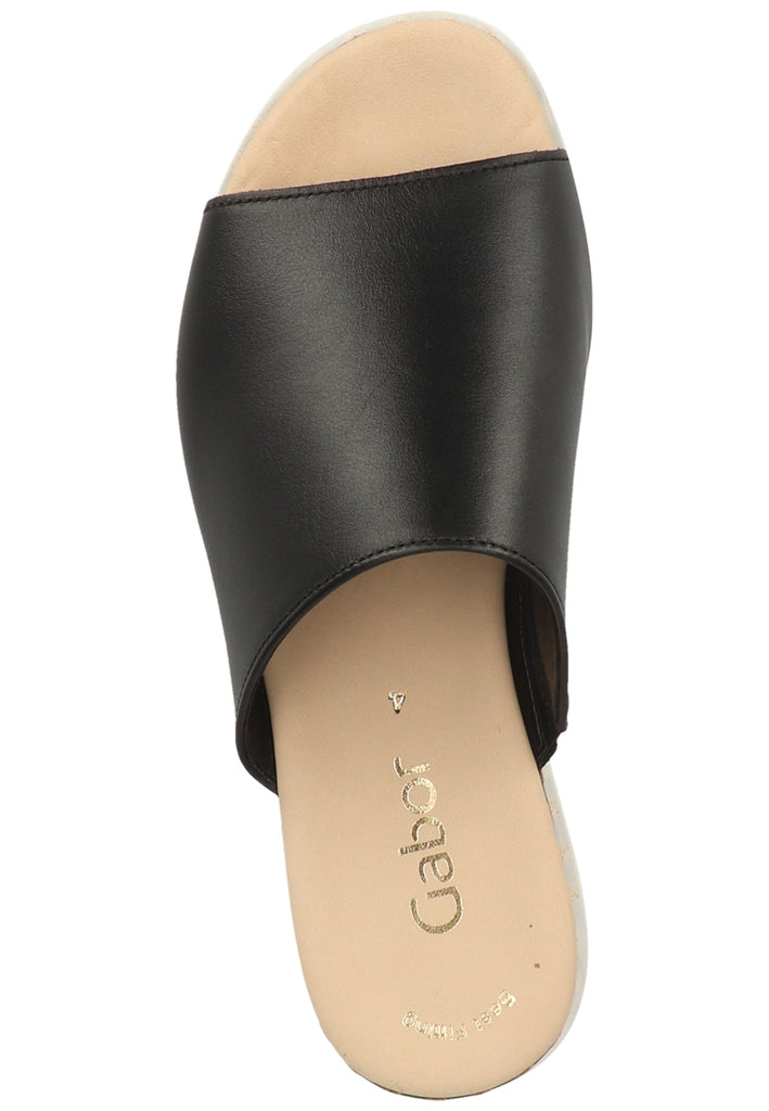 Gabor Pantoletten Nappaleder Schwarz - surf4shoes