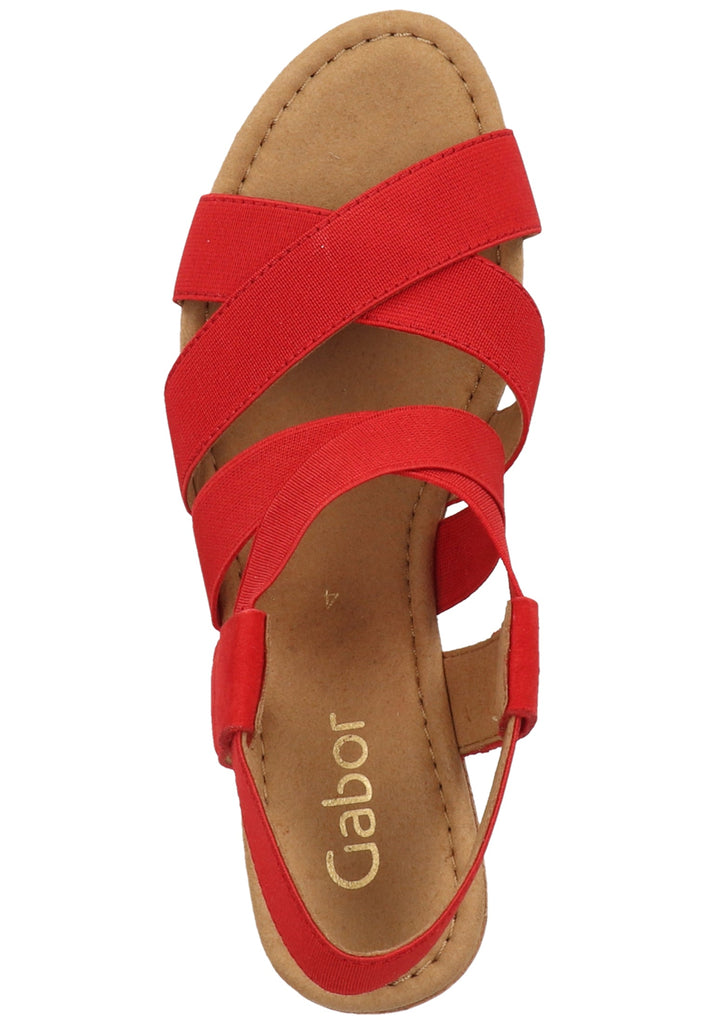 Gabor Sandalen Leder/Textil Rot - surf4shoes