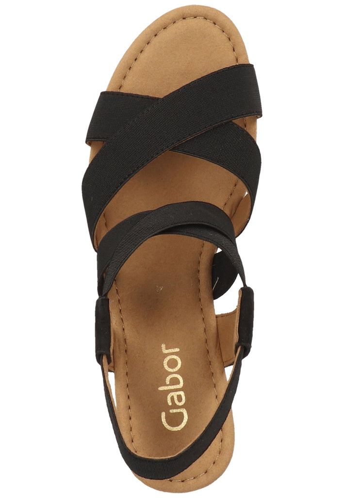 Gabor Sandalen Leder/Textil Schwarz - surf4shoes