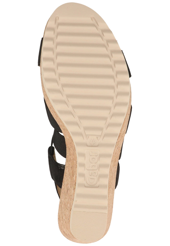 Gabor Sandalen Leder/Textil Schwarz - surf4shoes