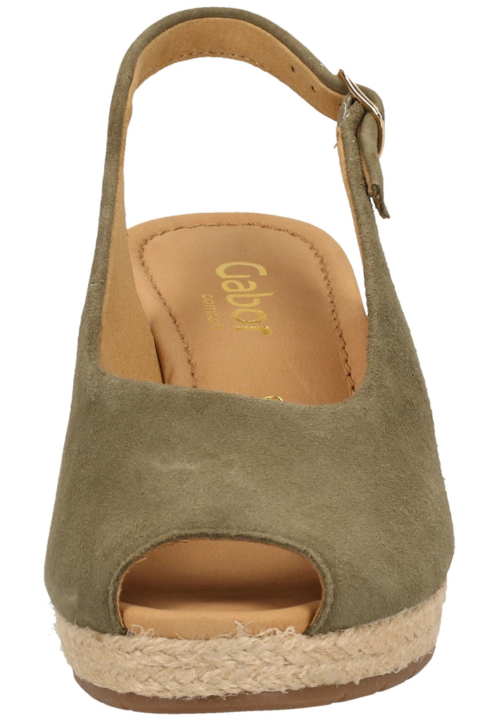 Gabor Sandalen Veloursleder Oliv - surf4shoes