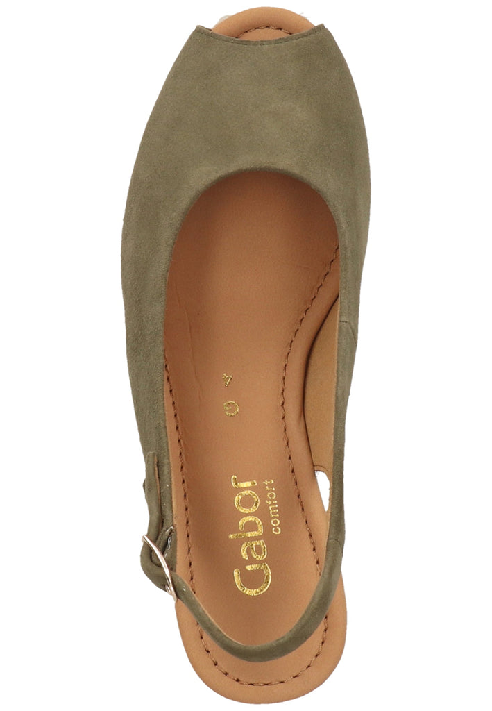Gabor Sandalen Veloursleder Oliv - surf4shoes