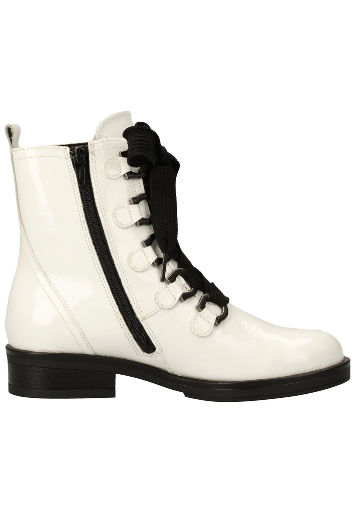 Gabor Stiefelette Leder Weiß/Schwarz - surf4shoes