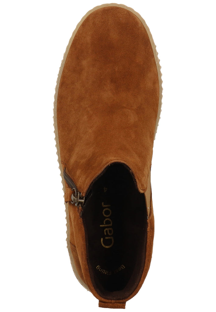 Gabor Stiefelette Veloursleder Cognac - surf4shoes