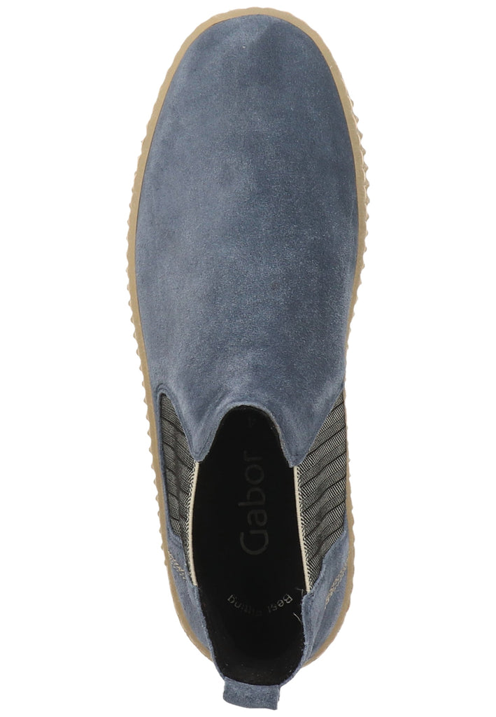 Gabor Stiefelette Leder/Textil Blau/Beige - surf4shoes